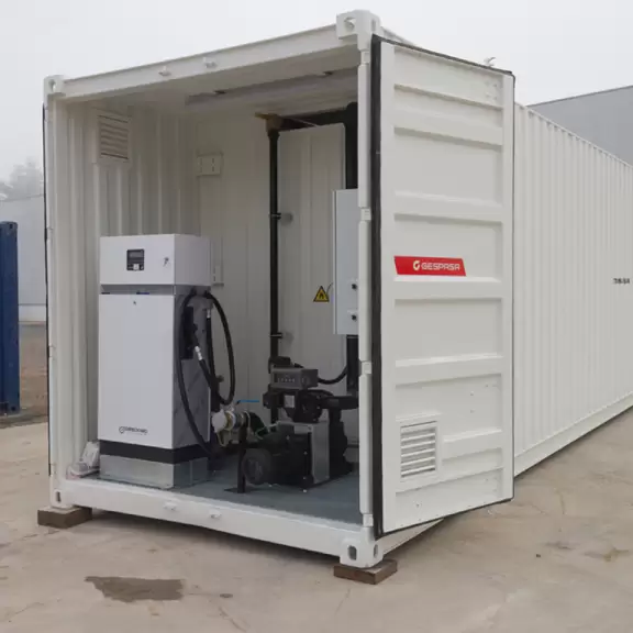 60,500-litre hi-cube container + self-filling with 500 lpm degasser meter + dispenser with GK-7Plus own consumption controller + FG-300 filtration